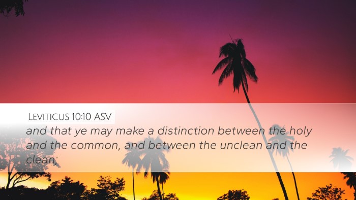 Leviticus 10:10 ASV Bible Verse Image