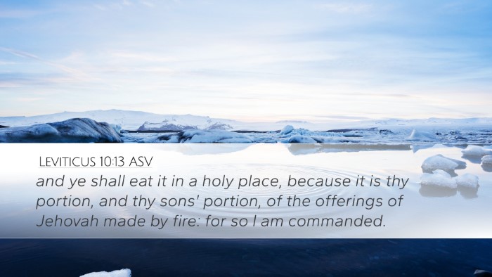 Leviticus 10:13 ASV Desktop Wallpaper - and ye shall eat it in a holy place, because it - Desktop Bible Verse Wallpaper