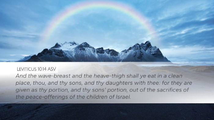 Leviticus 10:14 ASV Bible Verse Image