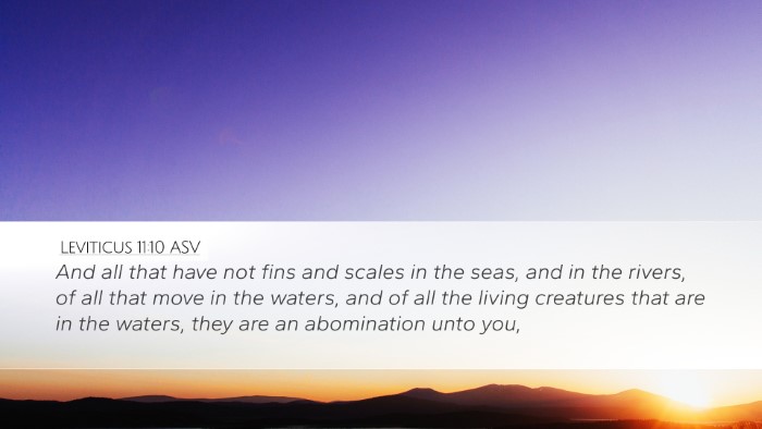 Leviticus 11:10 ASV Desktop Wallpaper - And all that have not fins and scales in the - Desktop Bible Verse Wallpaper