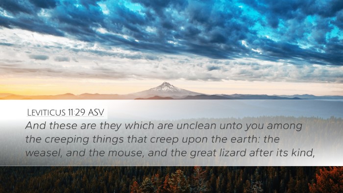 Leviticus 11:29 ASV Bible Verse Image