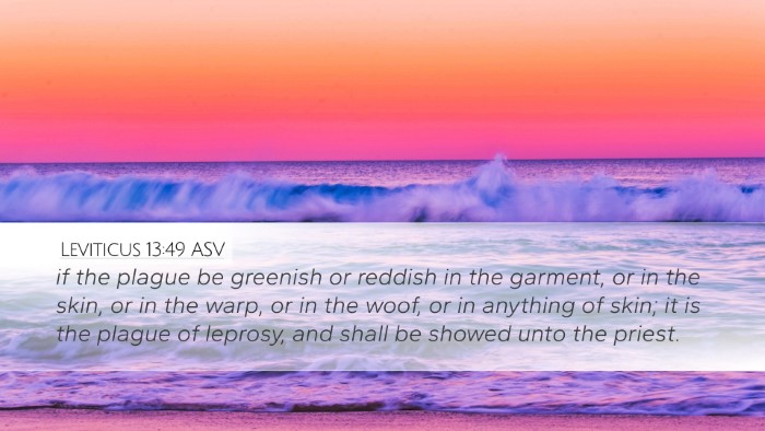 Leviticus 13:49 ASV Desktop Wallpaper - if the plague be greenish or reddish in the - Desktop Bible Verse Wallpaper