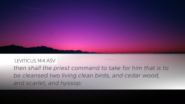 Leviticus 14:4 ASV Desktop Wallpaper - then shall the priest command to take for him - Desktop Bible Verse Wallpaper