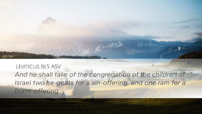 Leviticus 16:5 ASV Bible Verse Image