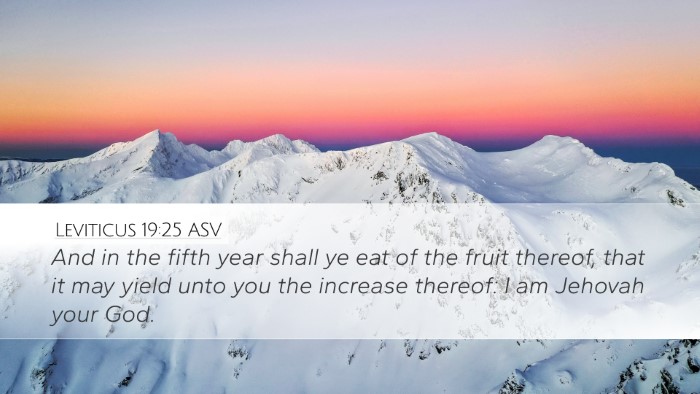 Leviticus 19:25 ASV Desktop Wallpaper - And in the fifth year shall ye eat of the fruit - Desktop Bible Verse Wallpaper