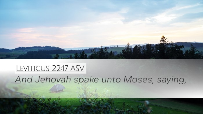 Leviticus 22:17 ASV Desktop Wallpaper - And Jehovah spake unto Moses, - Desktop Bible Verse Wallpaper
