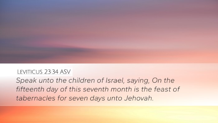 Leviticus 23:34 ASV Bible Verse Image