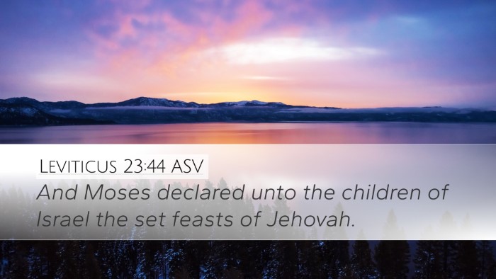 Leviticus 23:44 ASV Desktop Wallpaper - And Moses declared unto the children of Israel - Desktop Bible Verse Wallpaper