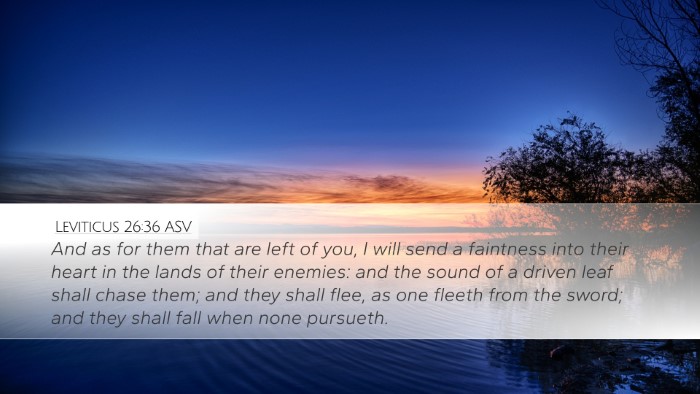 Leviticus 26:36 ASV Bible Verse Image