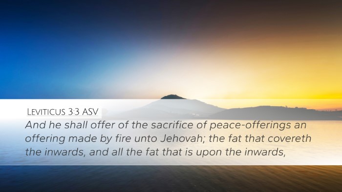 Leviticus 3:3 ASV Bible Verse Image