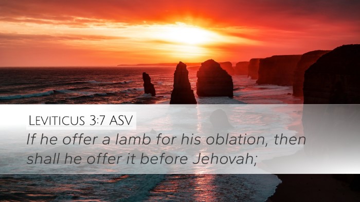 Leviticus 3:7 ASV Desktop Wallpaper - If he offer a lamb for his oblation, then shall - Desktop Bible Verse Wallpaper