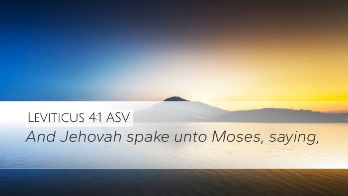 Leviticus 4:1 ASV Desktop Wallpaper - And Jehovah spake unto Moses, - Desktop Bible Verse Wallpaper