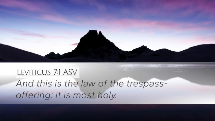 Leviticus 7:1 ASV Bible Verse Image