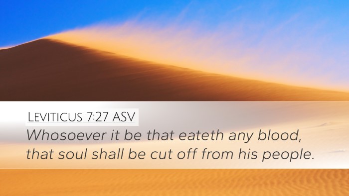 Leviticus 7:27 ASV Desktop Wallpaper - Whosoever it be that eateth any blood, that soul - Desktop Bible Verse Wallpaper
