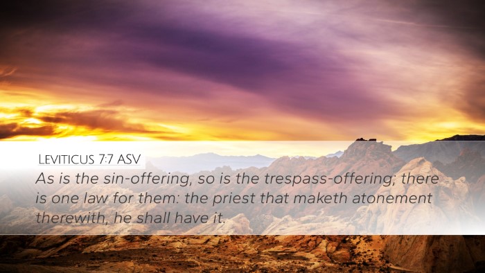 Leviticus 7:7 ASV Bible Verse Image