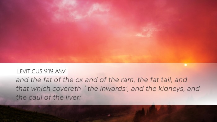 Leviticus 9:19 ASV Bible Verse Image