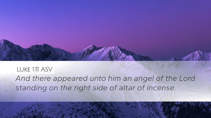 Luke 1:11 ASV Desktop Wallpaper - And there appeared unto him an angel of the Lord - Desktop Bible Verse Wallpaper
