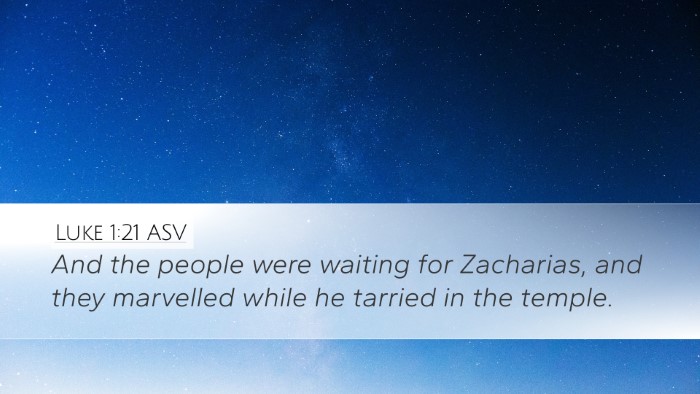 Luke 1:21 ASV Desktop Wallpaper - And the people were waiting for Zacharias, and - Desktop Bible Verse Wallpaper