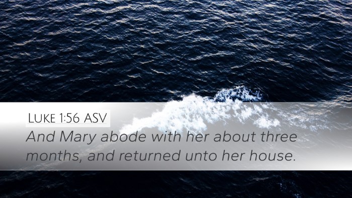 Luke 1:56 ASV Desktop Wallpaper - And Mary abode with her about three months, and - Desktop Bible Verse Wallpaper