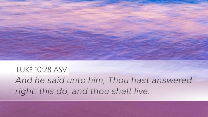 Luke 10:28 ASV Bible Verse Image