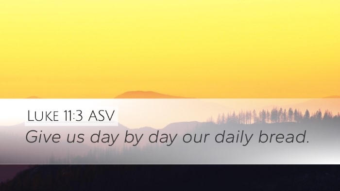 Luke 11:3 ASV Bible Verse Image