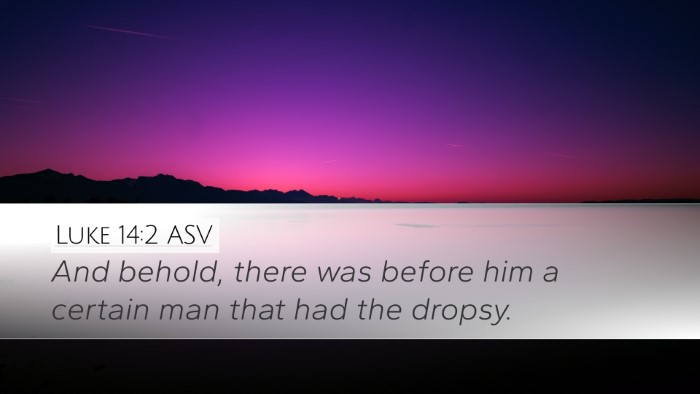 Luke 14:2 ASV Desktop Wallpaper - And behold, there was before him a certain man - Desktop Bible Verse Wallpaper