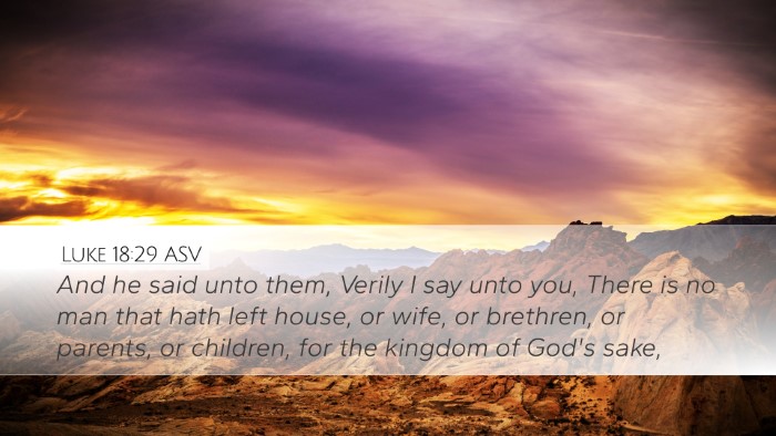 Luke 18:29 ASV Bible Verse Image