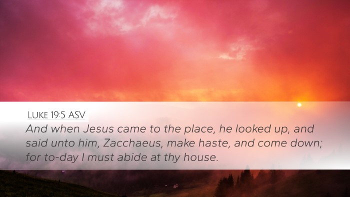 Luke 19:5 ASV Bible Verse Image