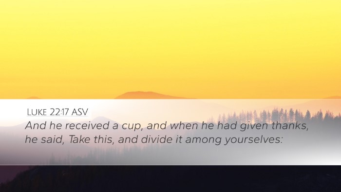 Luke 22:17 ASV Bible Verse Image