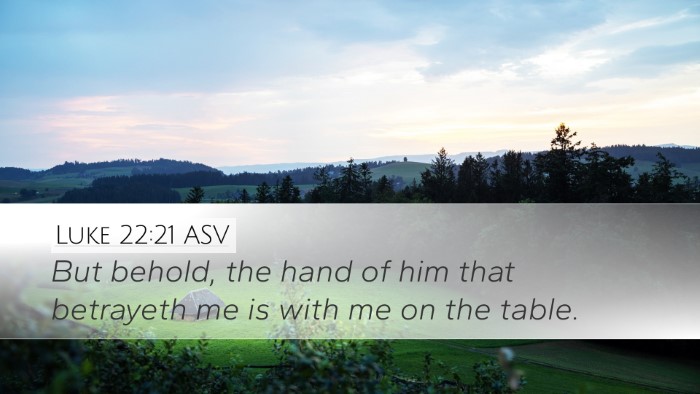 Luke 22:21 ASV Bible Verse Image