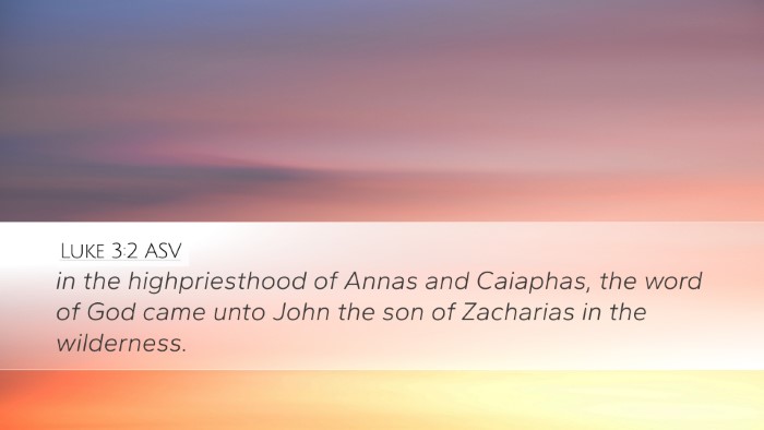 Luke 3:2 ASV Bible Verse Image