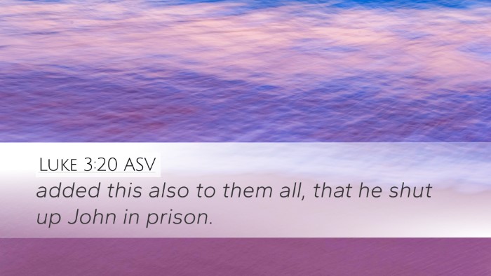 Luke 3:20 ASV Desktop Wallpaper - added this also to them all, that he shut up John - Desktop Bible Verse Wallpaper