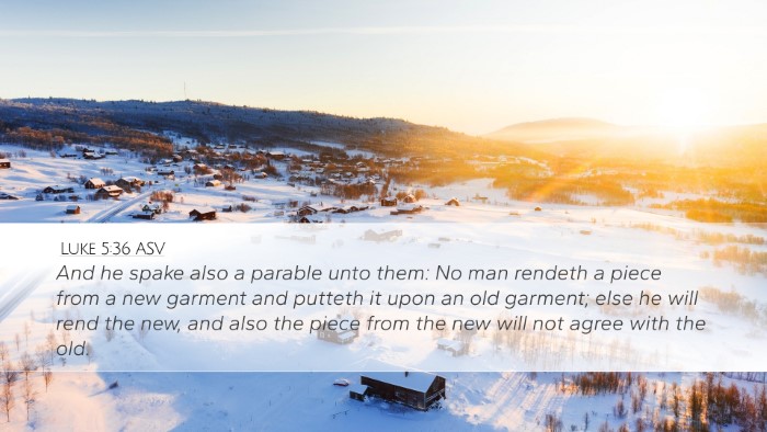 Luke 5:36 ASV Desktop Wallpaper - And he spake also a parable unto them: No man - Desktop Bible Verse Wallpaper