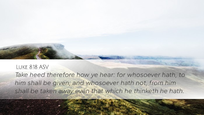 Luke 8:18 ASV Bible Verse Image