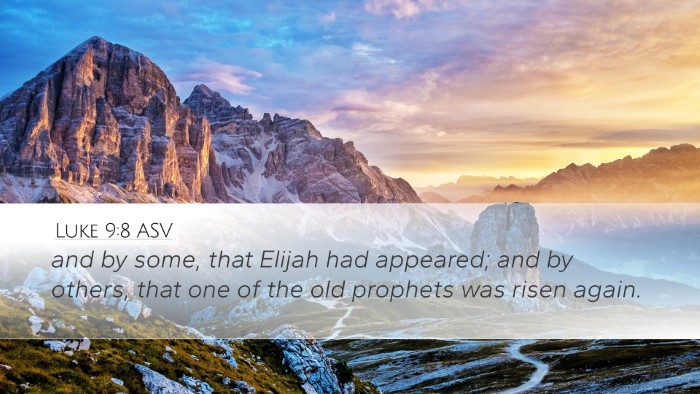 Luke 9:8 ASV Desktop Wallpaper - and by some, that Elijah had appeared; and by - Desktop Bible Verse Wallpaper