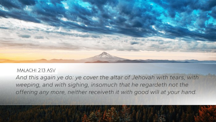 Malachi 2:13 ASV Bible Verse Image