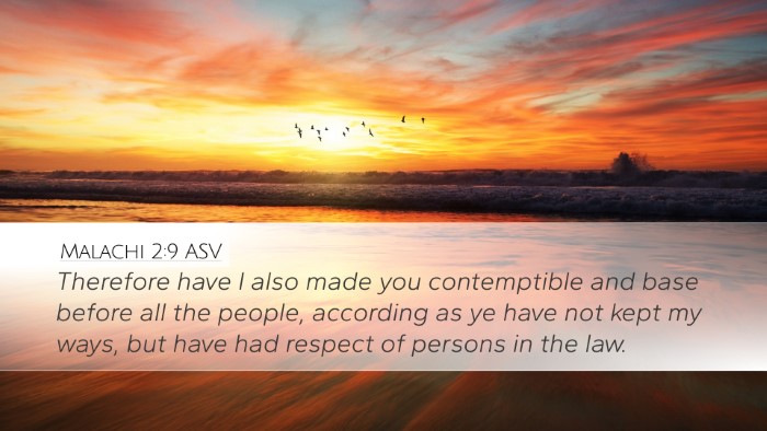 Malachi 2:9 ASV Bible Verse Image