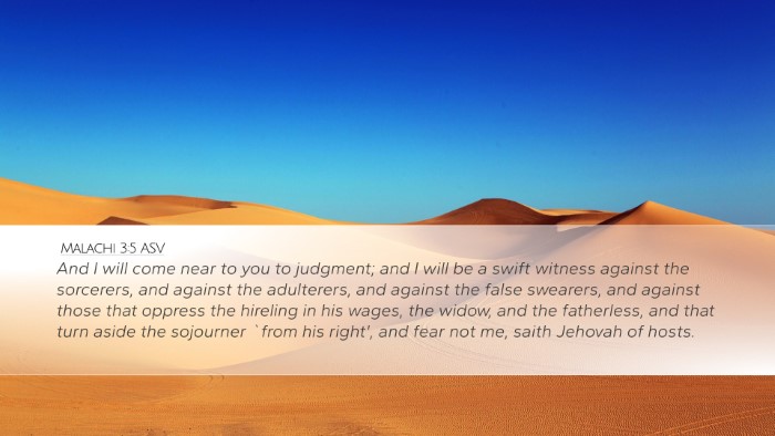 Malachi 3:5 ASV Bible Verse Image