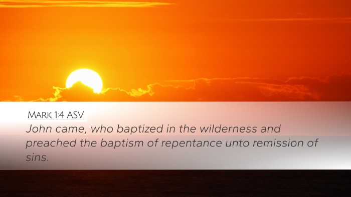 Mark 1:4 ASV Desktop Wallpaper - John came, who baptized in the wilderness and - Desktop Bible Verse Wallpaper
