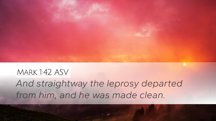 Mark 1:42 ASV Desktop Wallpaper - And straightway the leprosy departed from him, - Desktop Bible Verse Wallpaper