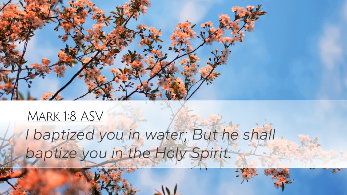 Mark 1:8 ASV Desktop Wallpaper - I baptized you in water; But he shall baptize you - Desktop Bible Verse Wallpaper