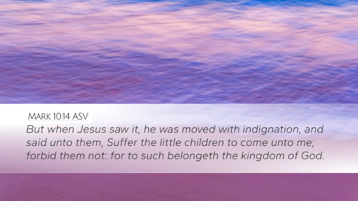 Mark 10:14 ASV Bible Verse Image