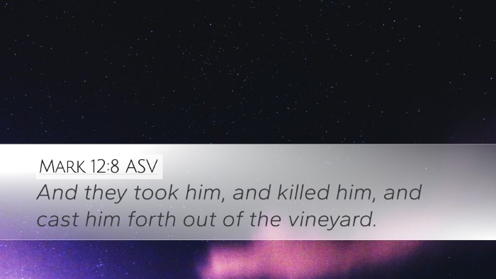 Mark 12:8 ASV Desktop Wallpaper - And they took him, and killed him, and cast him - Desktop Bible Verse Wallpaper