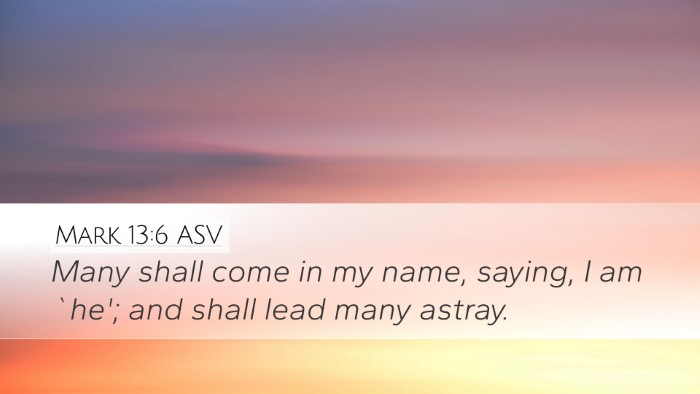 Mark 13:6 ASV Bible Verse Image
