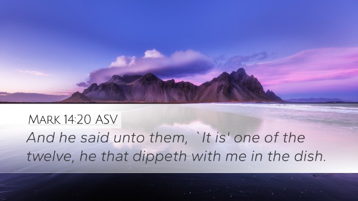 Mark 14:20 ASV Bible Verse Image