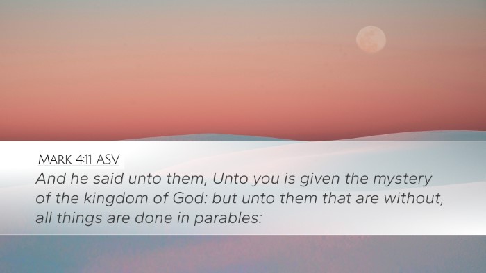 Mark 4:11 ASV Bible Verse Image
