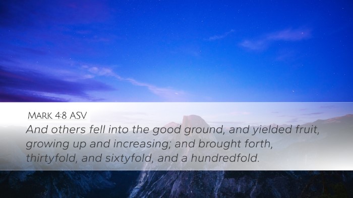 Mark 4:8 ASV Bible Verse Image