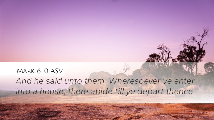 Mark 6:10 ASV Bible Verse Image