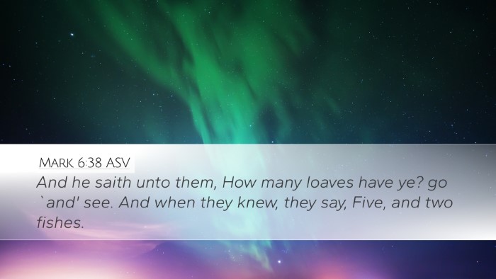 Mark 6:38 ASV Bible Verse Image