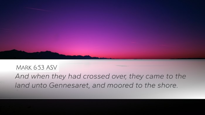 Mark 6:53 ASV Bible Verse Image